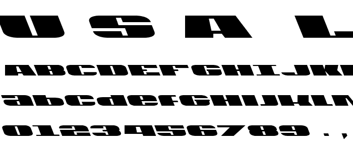 U.S.A. Leftalic font